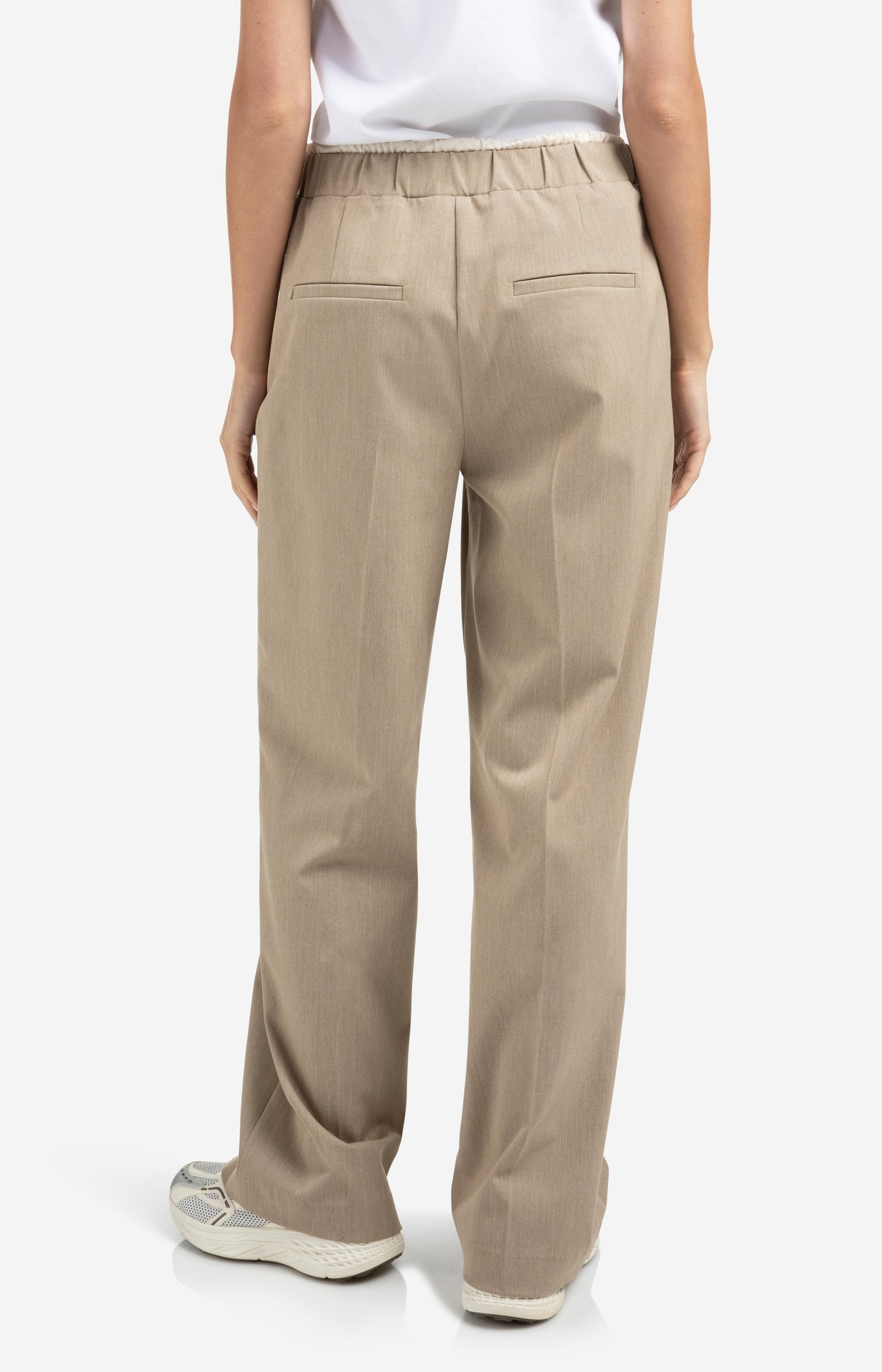 Woven wide leg trousers with contrast waistband - Type: lookbook