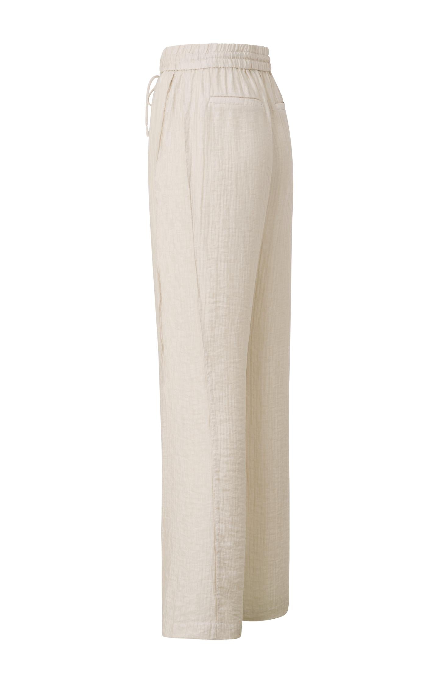 Woven wide leg trousers with drawstring in airy fit - Moonstruck Grey