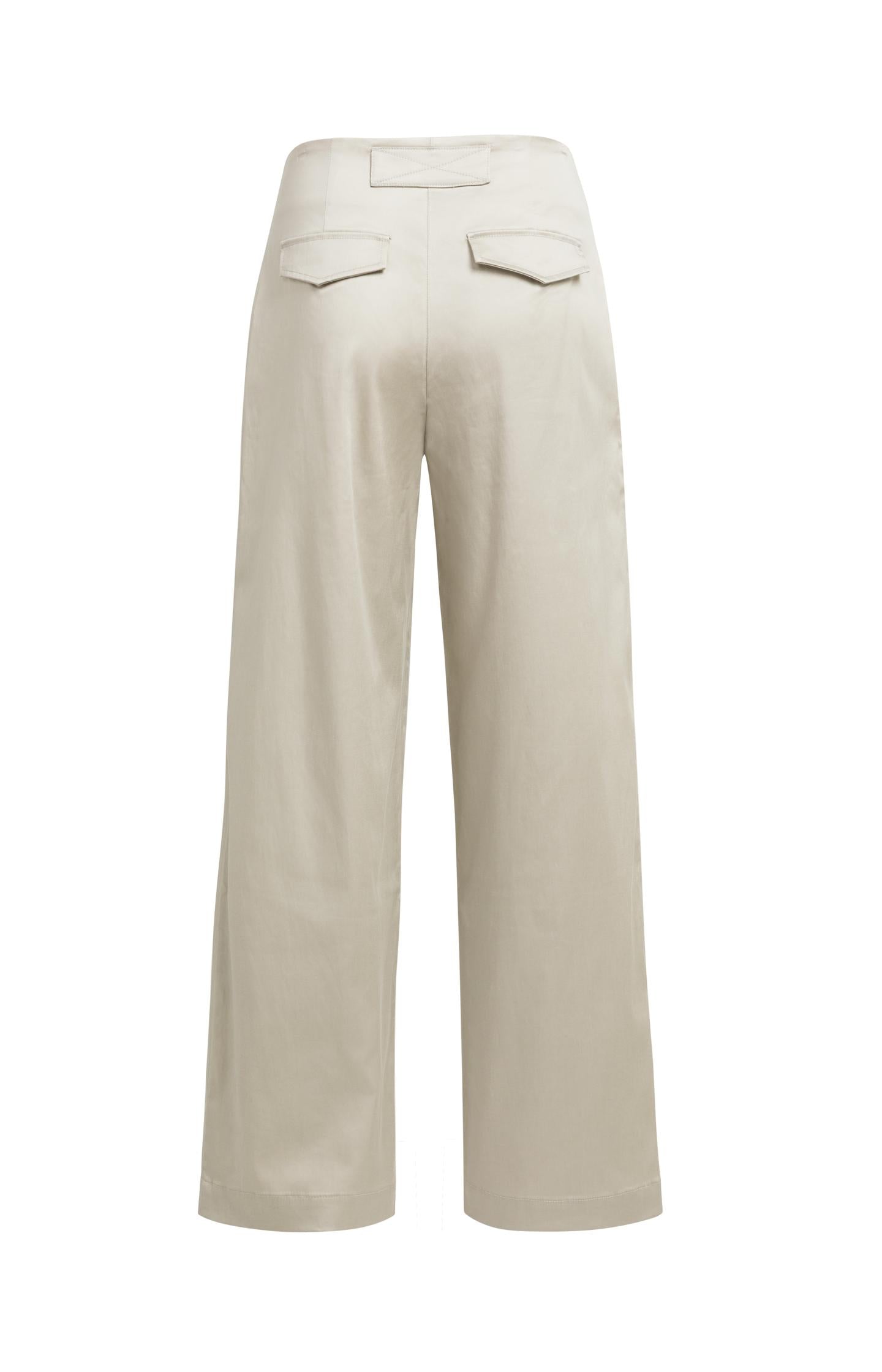 Woven wide-leg trousers with pleat detail