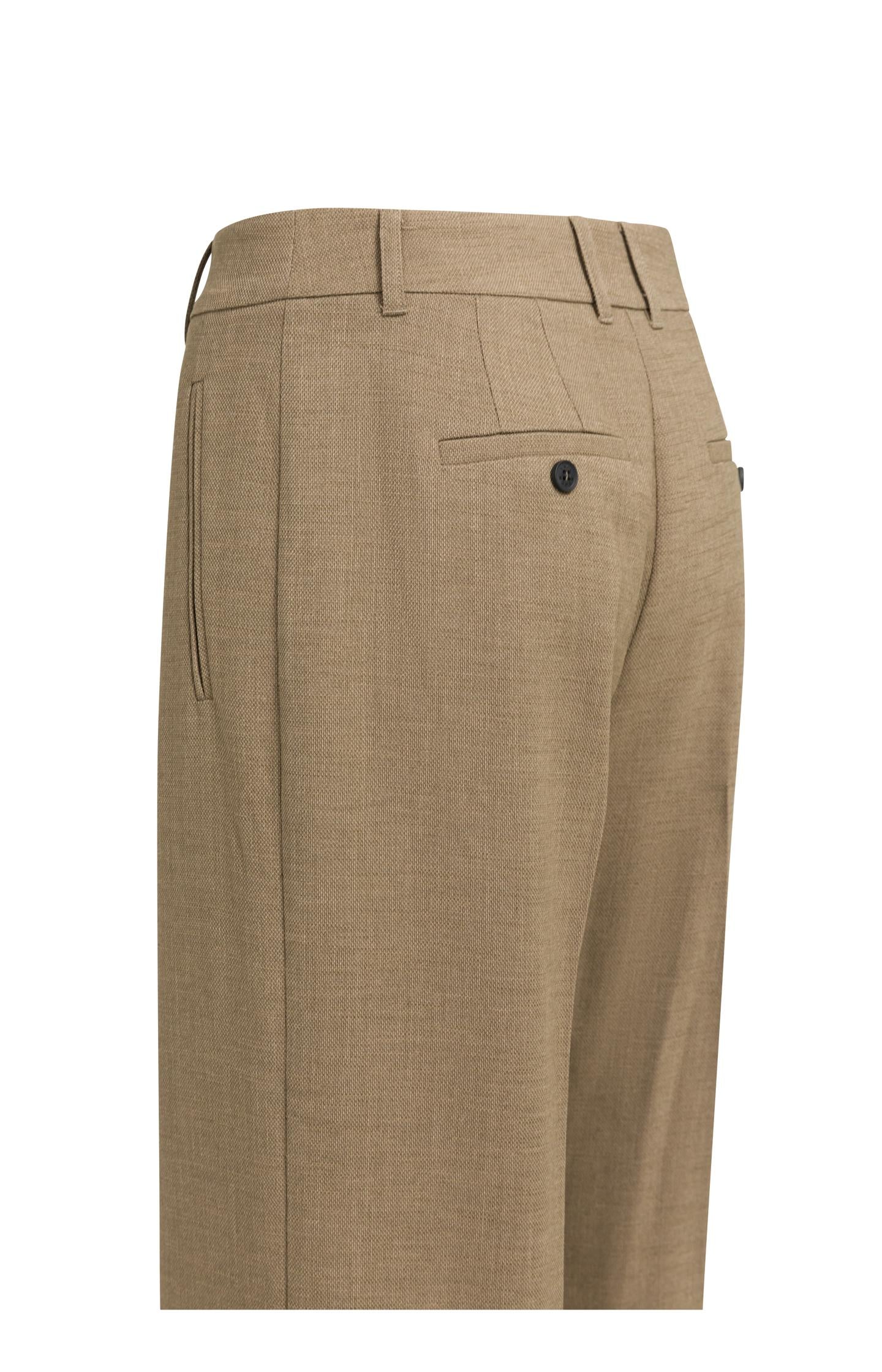 Woven wide-leg trousers with pleat details