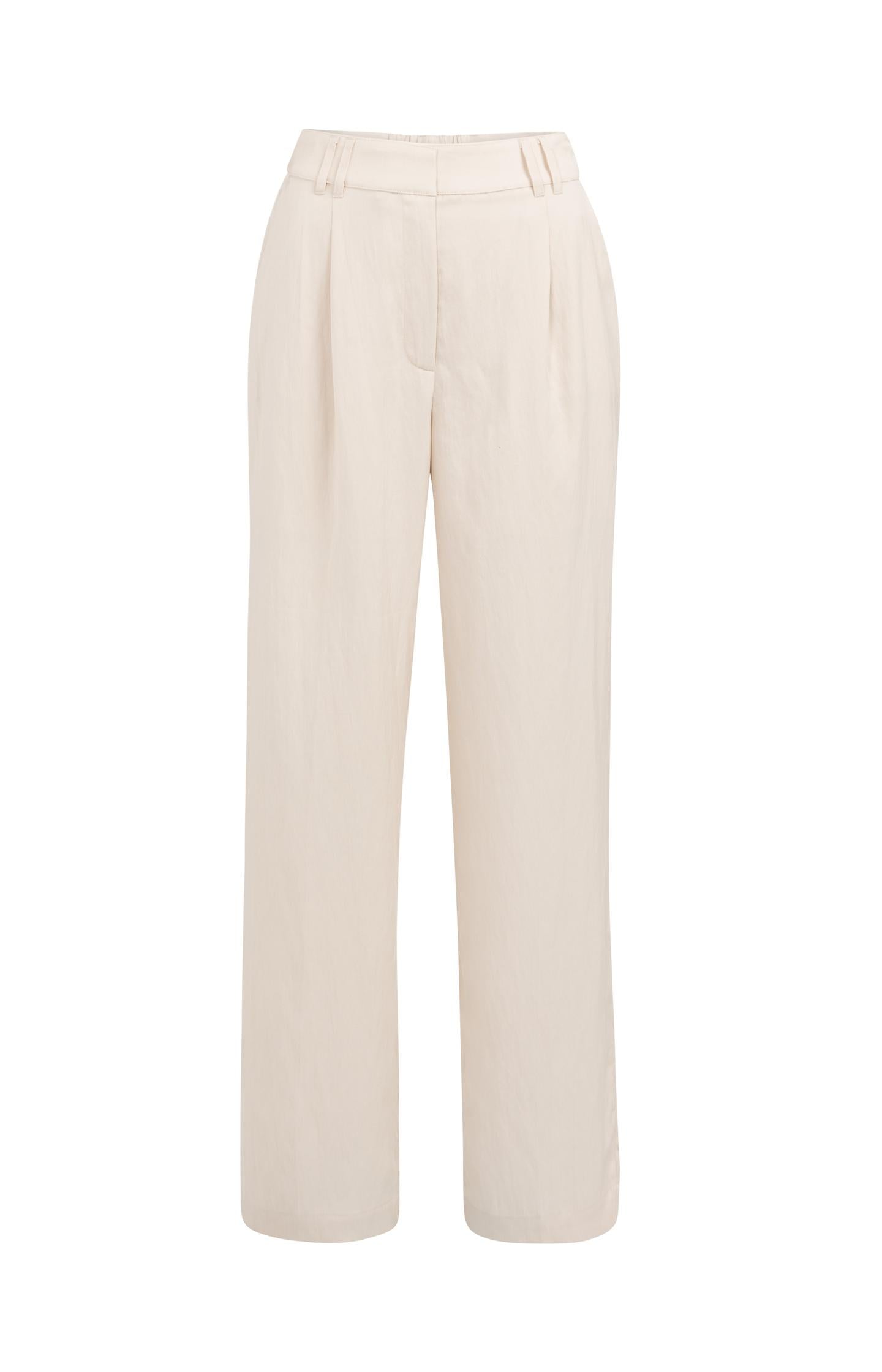 Woven wide leg trousers with pleats (L32) - Type: product