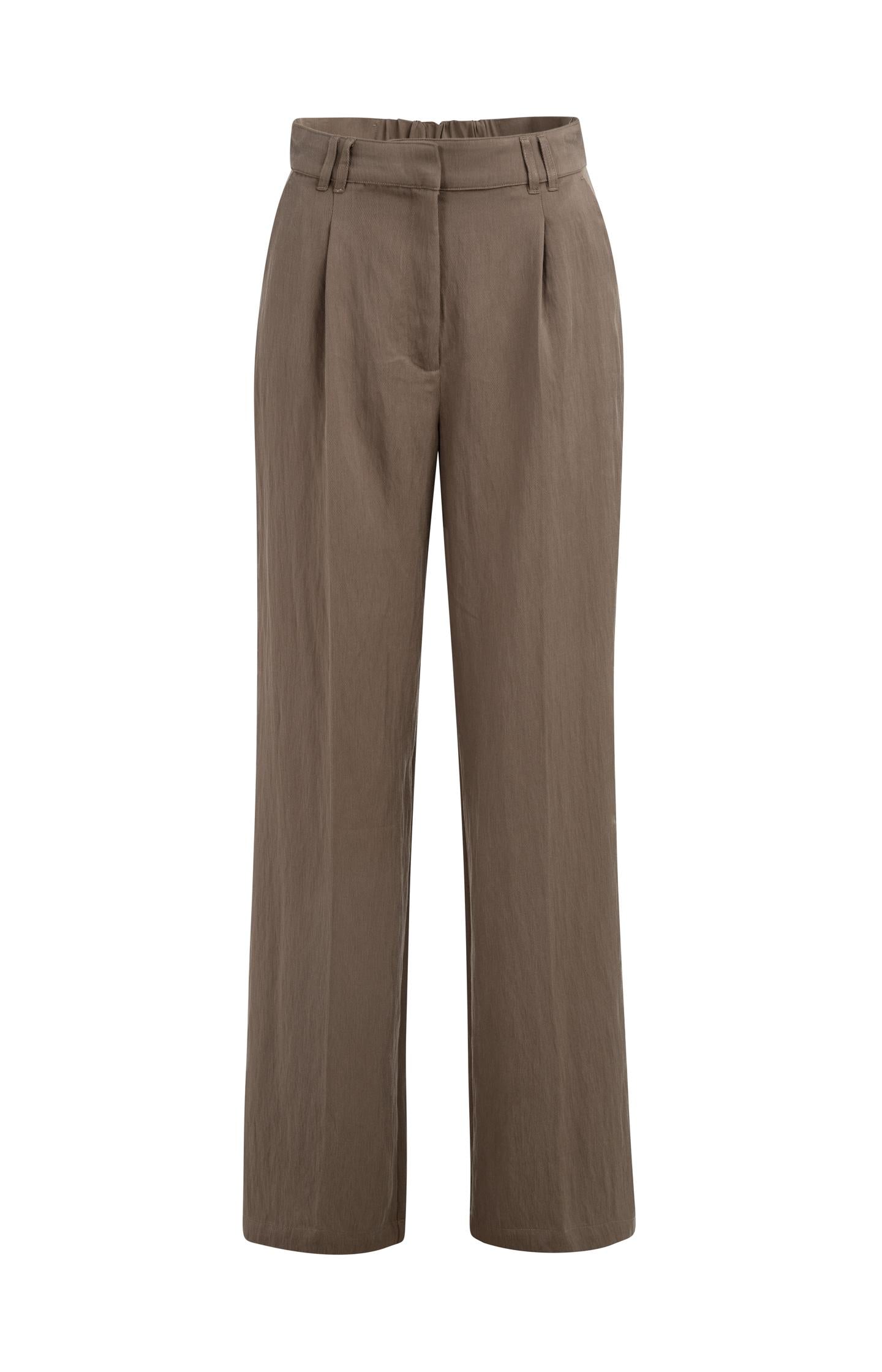 Woven wide leg trousers with pleats (L32) - Type: product
