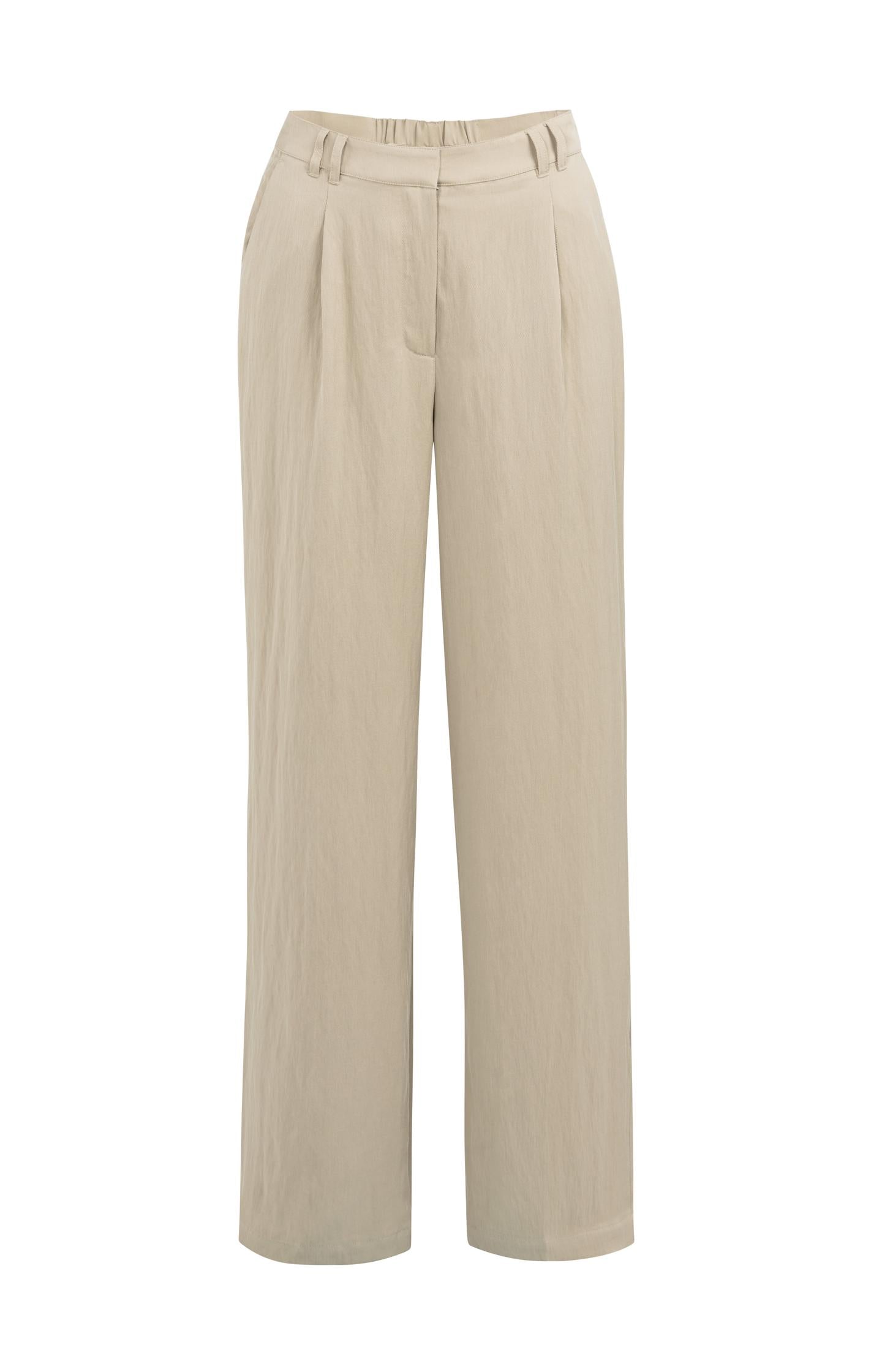 Woven wide leg trousers with pleats (L32) - Type: product