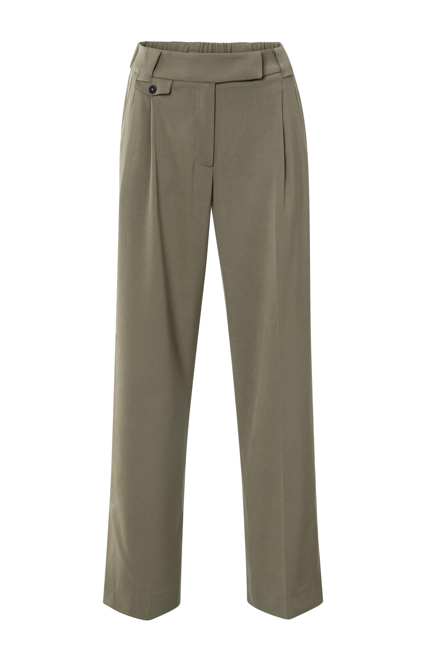 Woven wide leg trousers with pocket detail and slit - Type: product