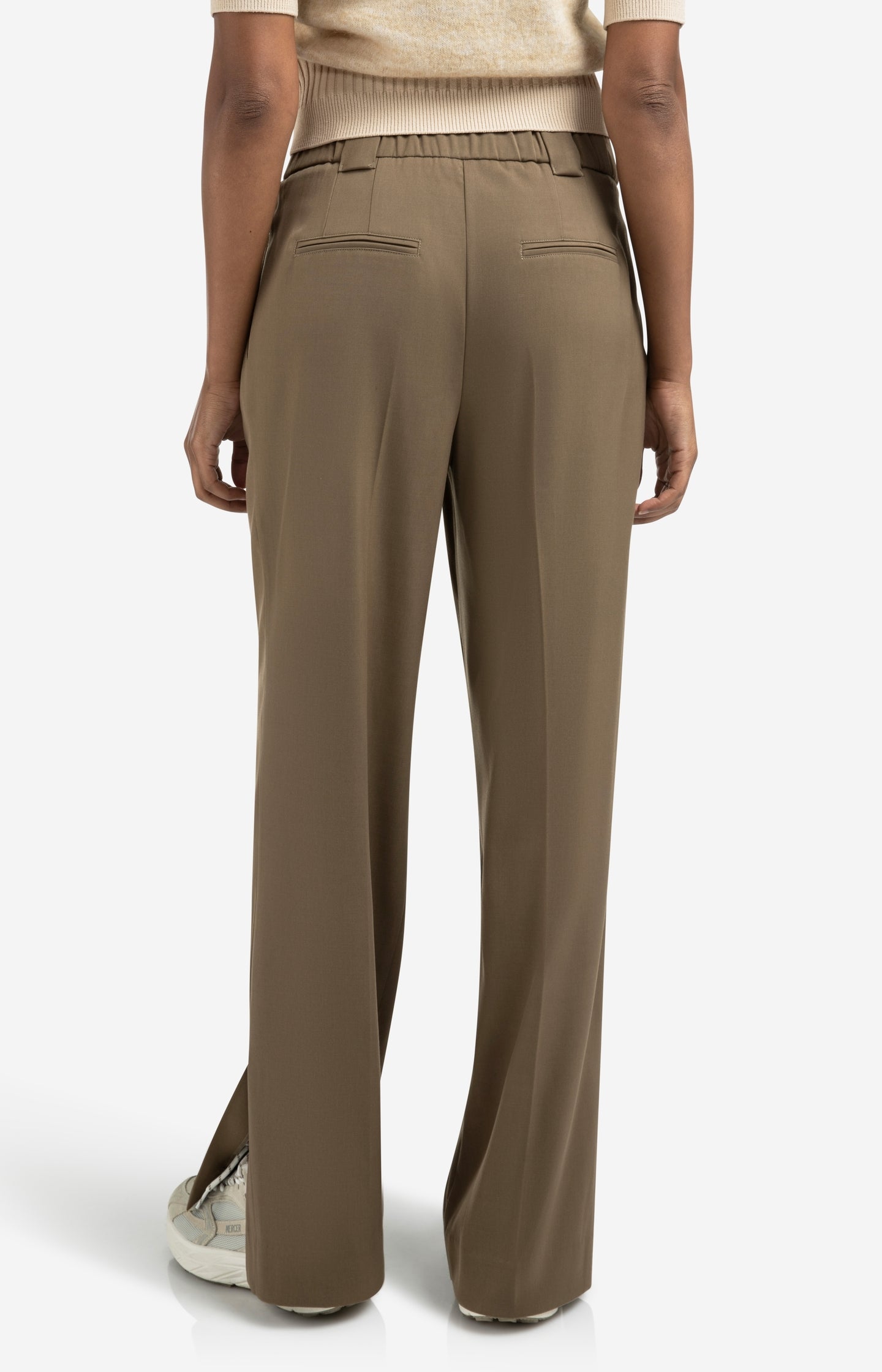 Woven wide leg trousers with pocket detail and slit