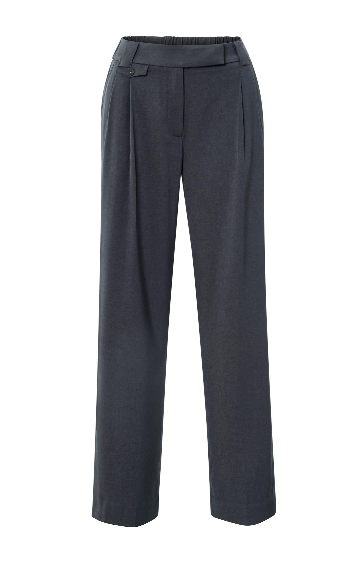 Woven wide leg trousers with pocket detail and slit - Type: product