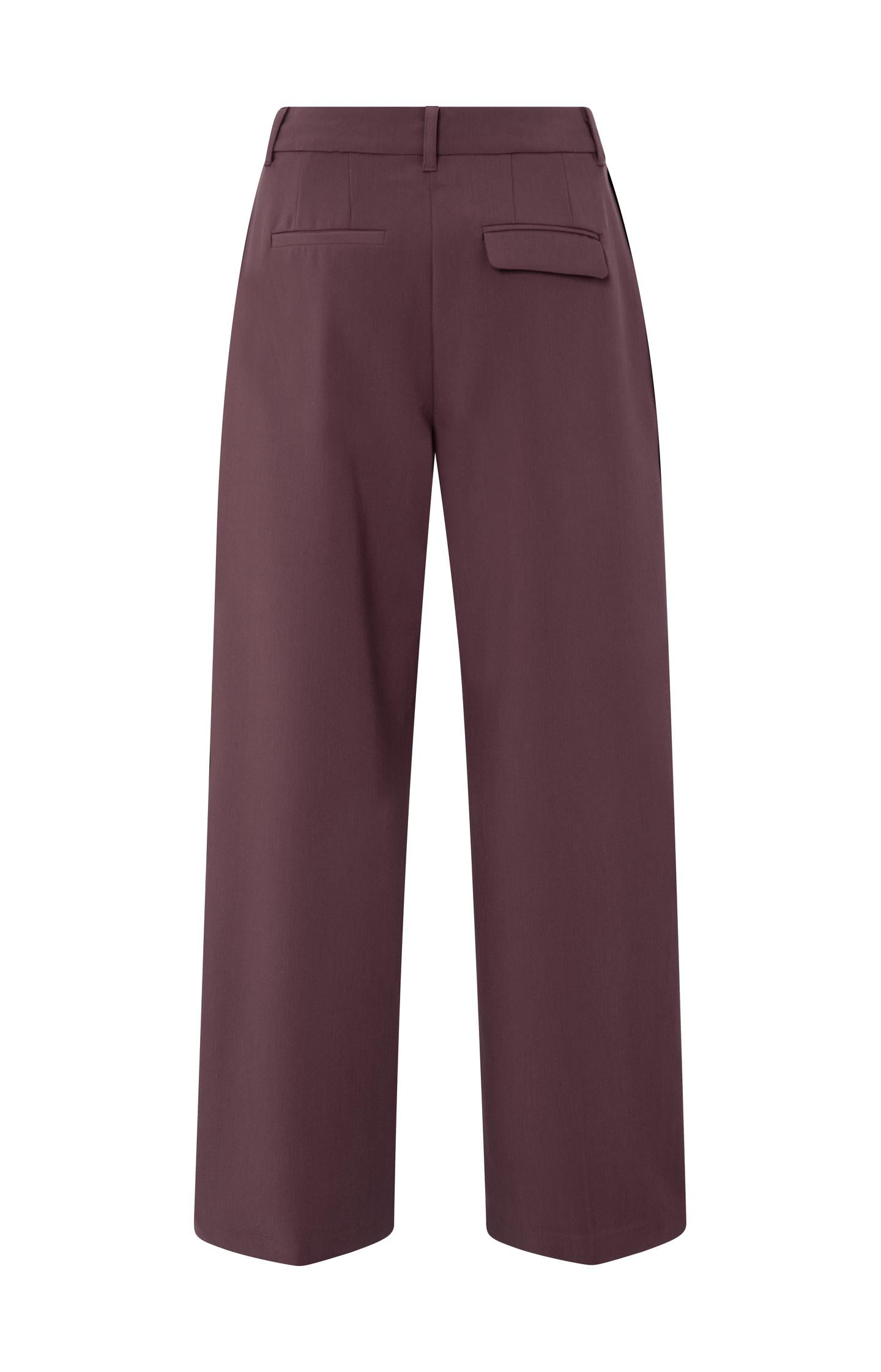 Woven wide leg trousers with satin side tape