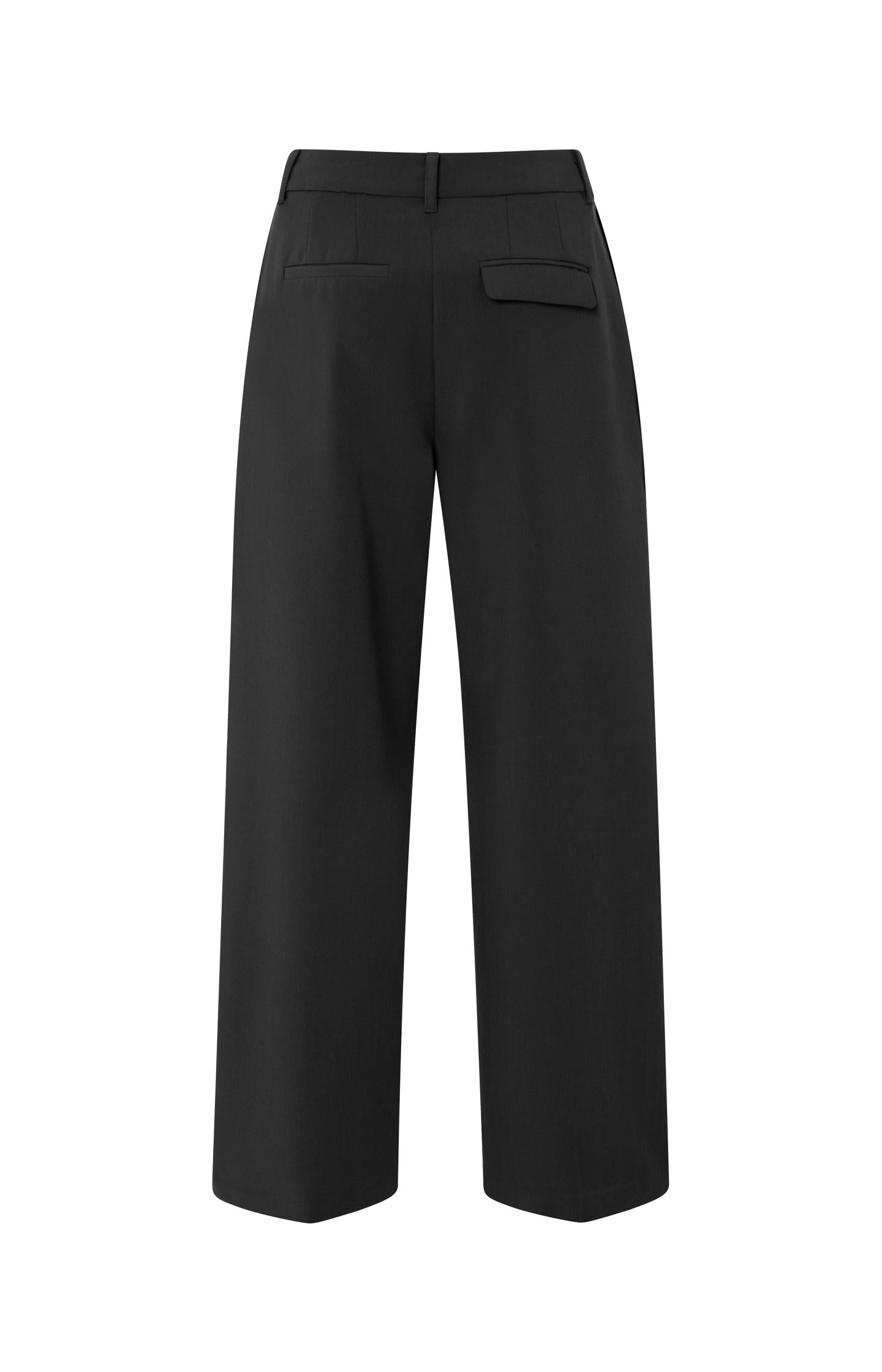 Woven wide leg trousers with satin side tape