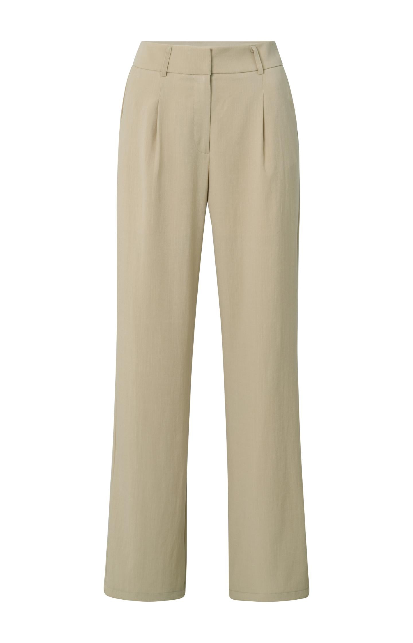 Woven wide leg trousers with side pocket, zip fly and pleats - Type: product