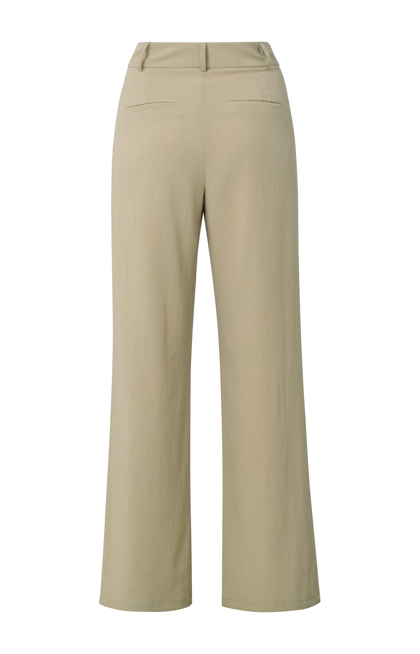 Woven wide leg trousers with side pocket, zip fly and pleats