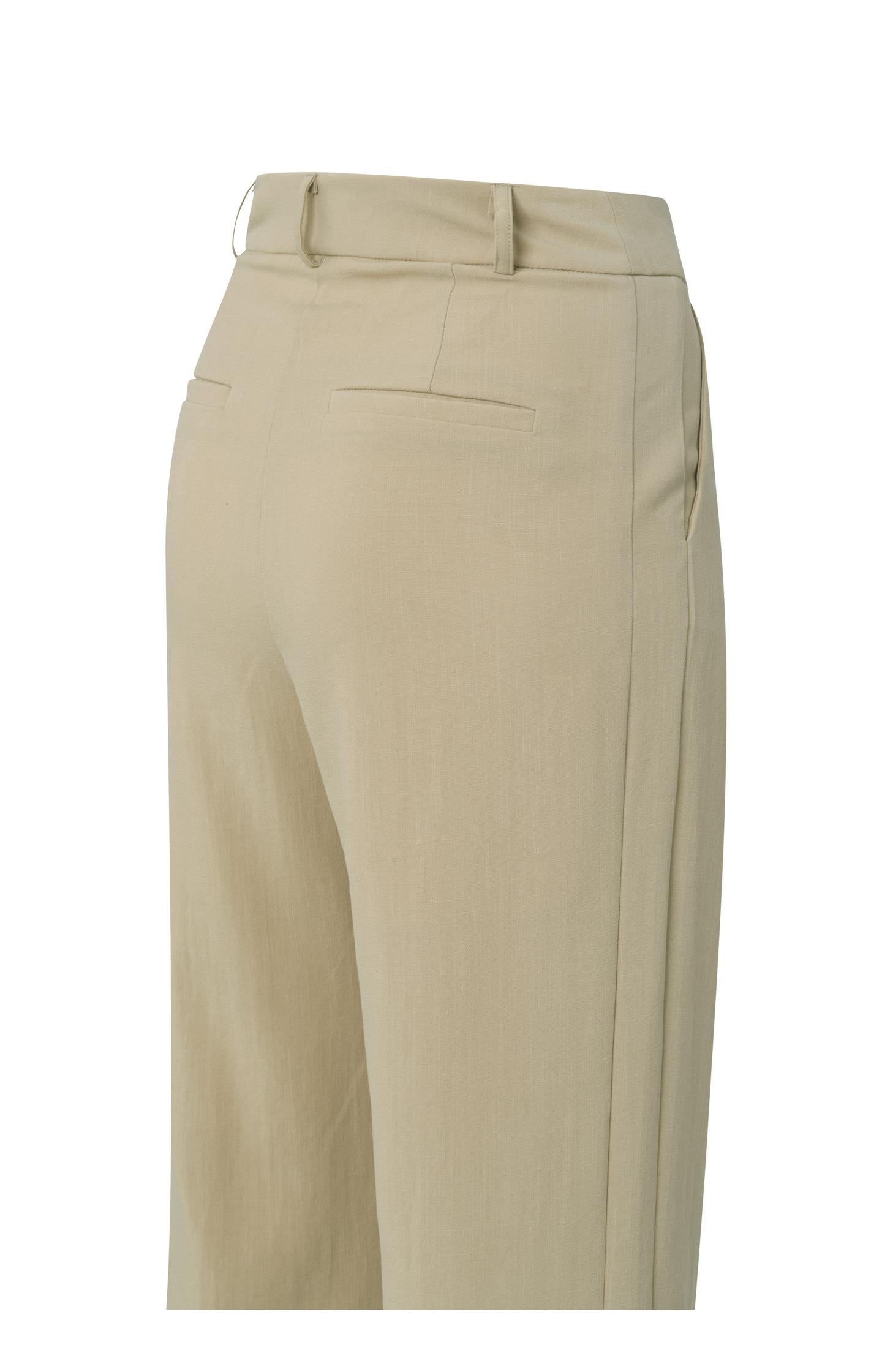 Woven wide leg trousers with side pocket, zip fly and pleats