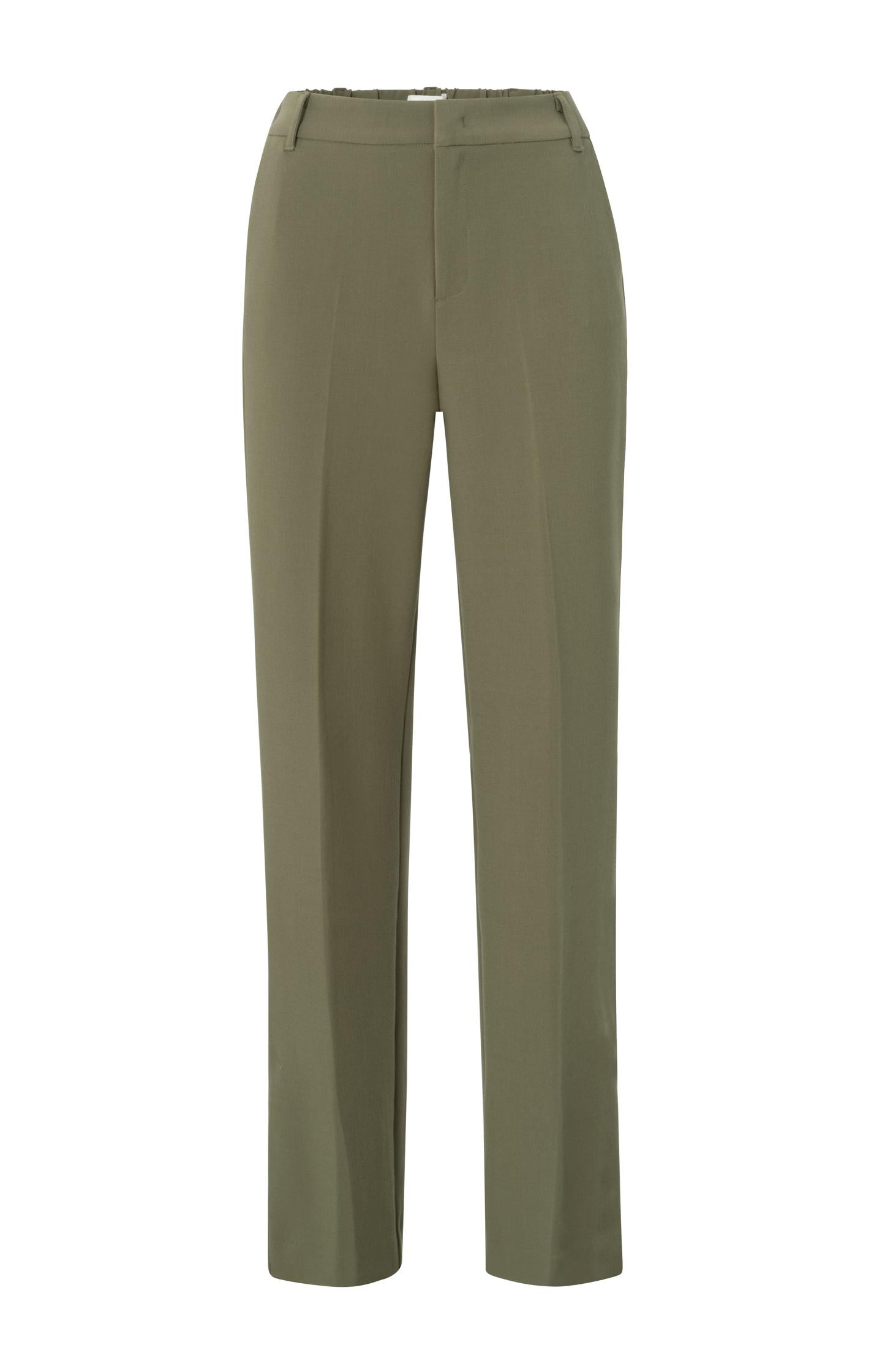 Woven wide pants with elastic waist and split - Type: product