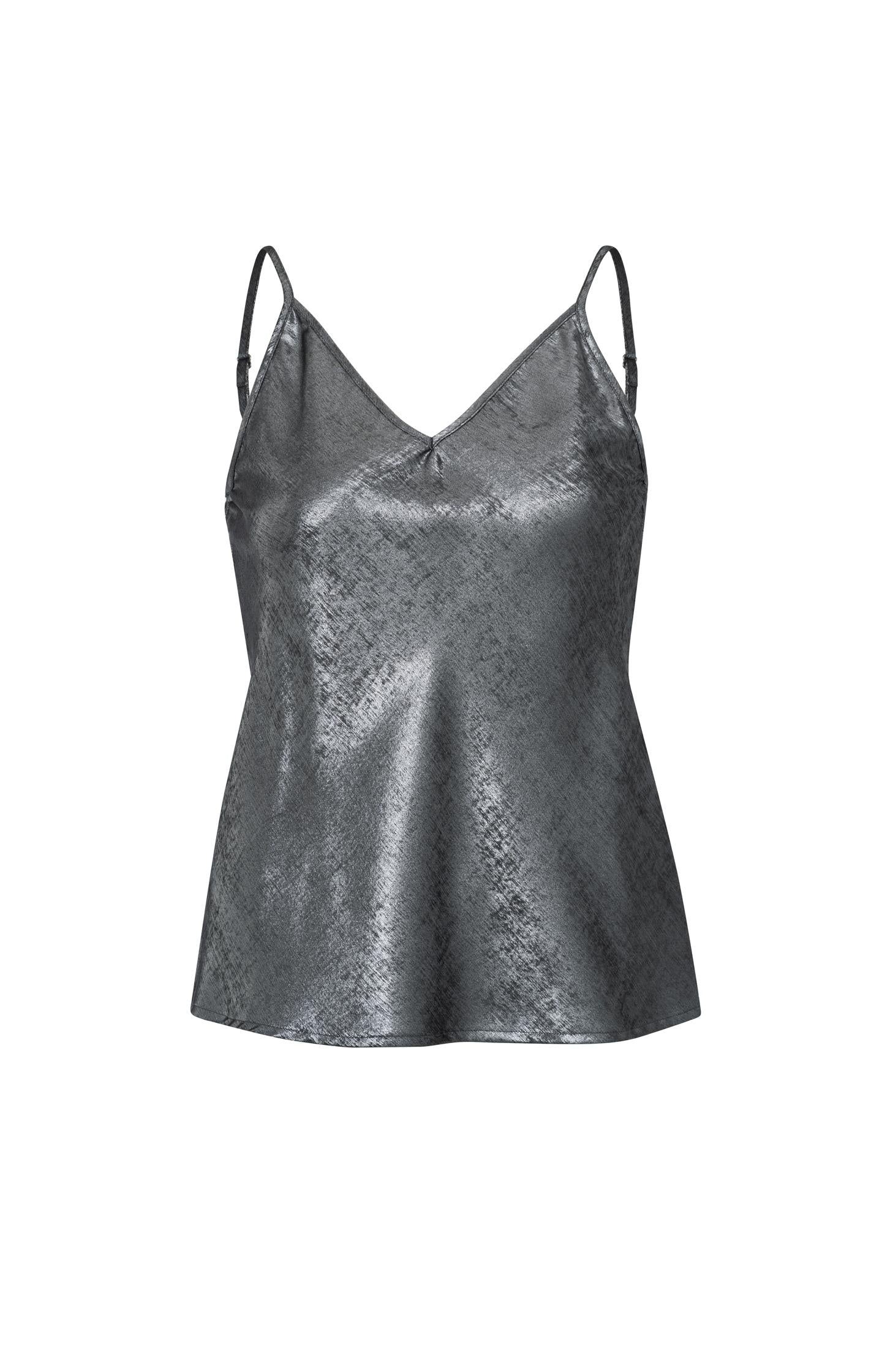 Silver metallic singlet with thin straps - Type: product