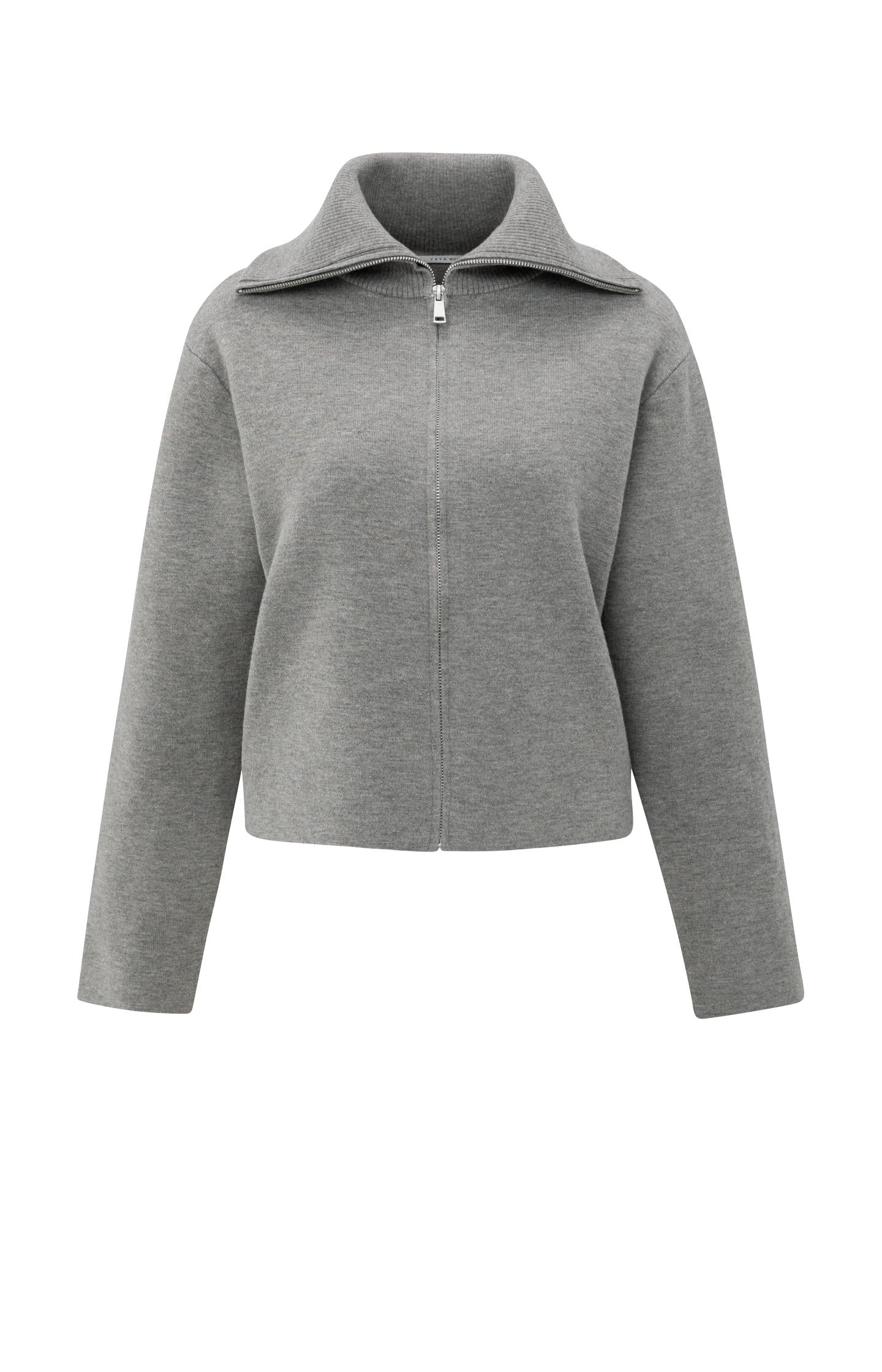 Zip-up cardigan with high neckline - Type: product