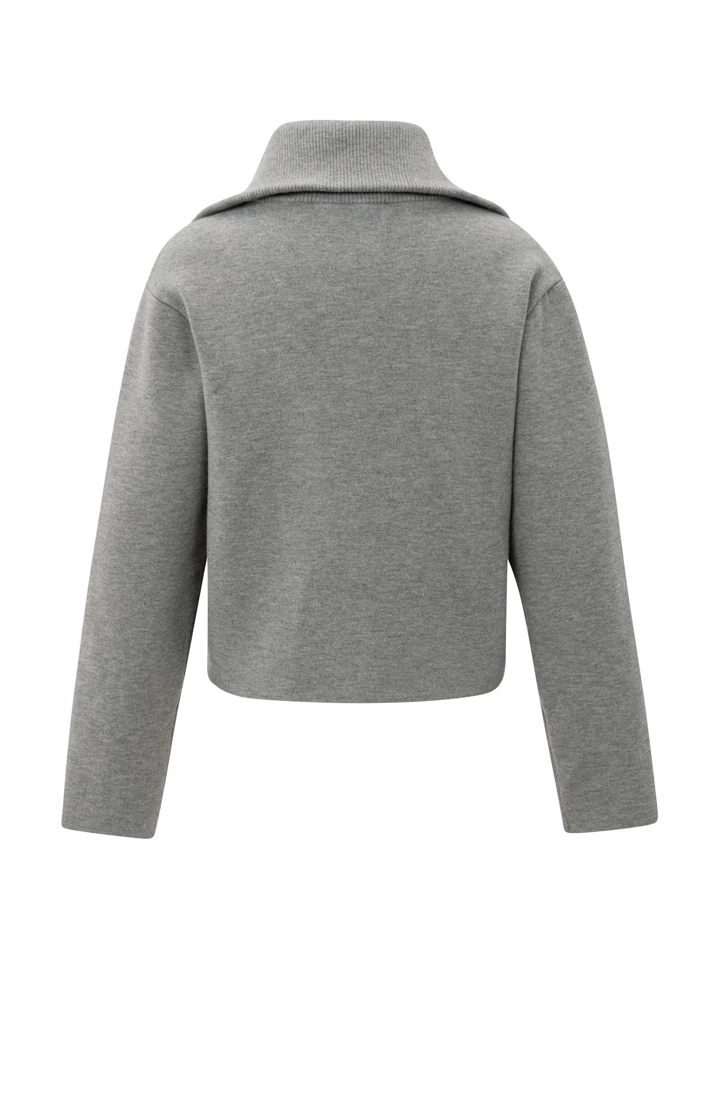 Zip-up cardigan with high neckline