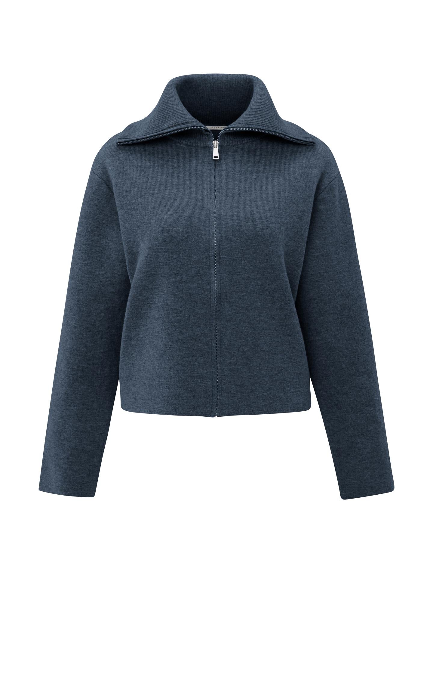 Zip-up cardigan with high neckline - Type: product