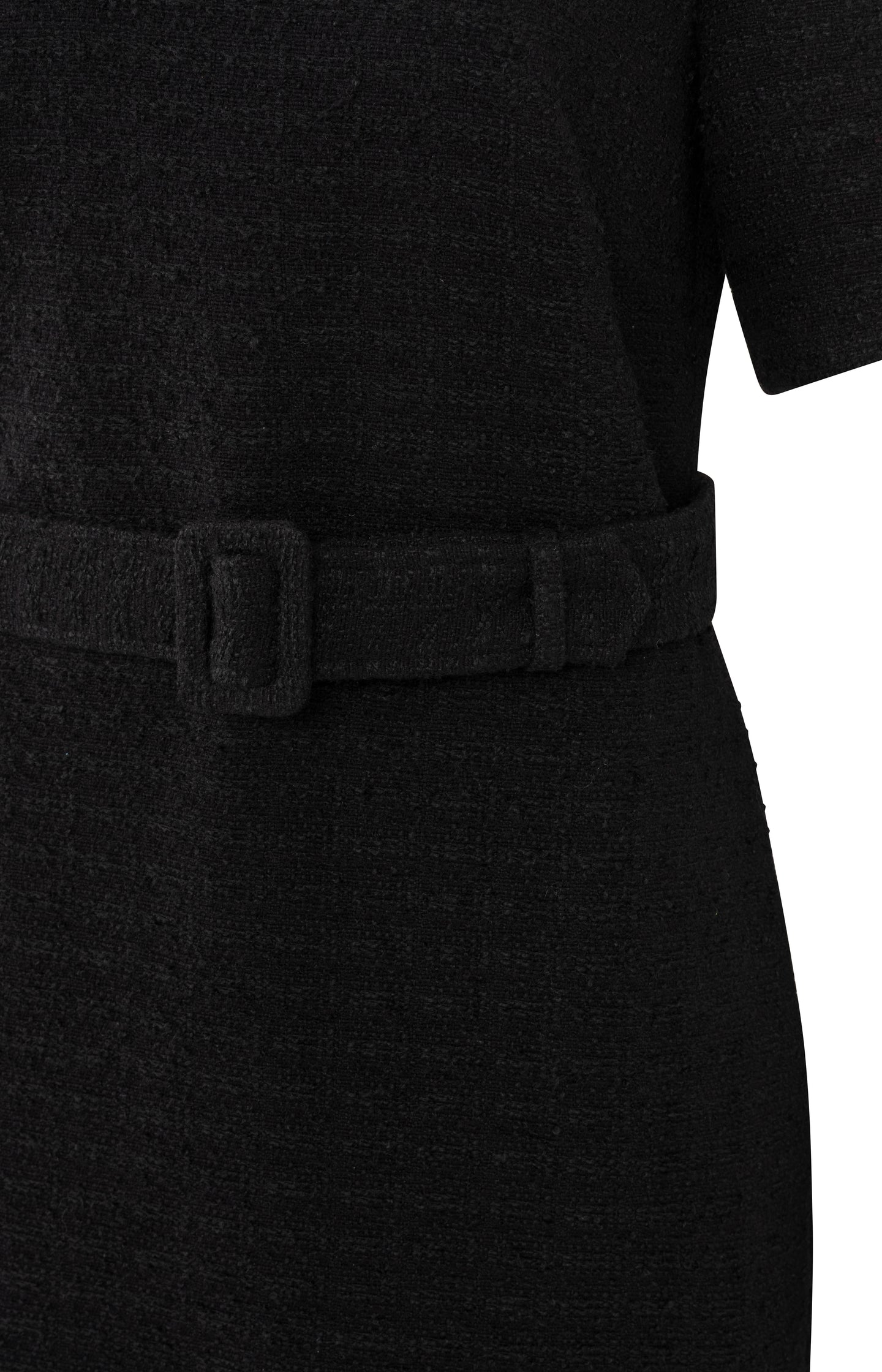 Black dress with belt and half sleeves