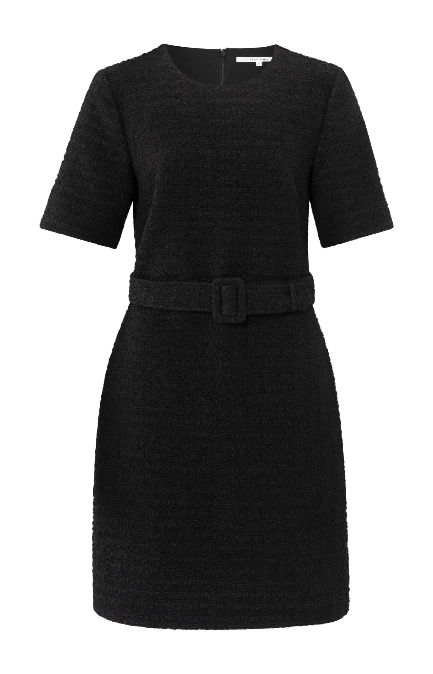 Black dress with belt and half sleeves - Type: product